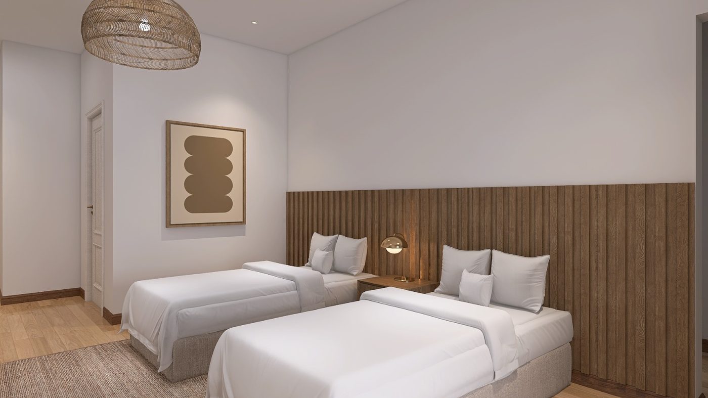 Habitación de La Salustiana con detalle en madera